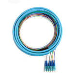 Distribution Pigtail 6 Fiber Multimode (50um OM3) LC/UPC Aqua Boots 3 Meters