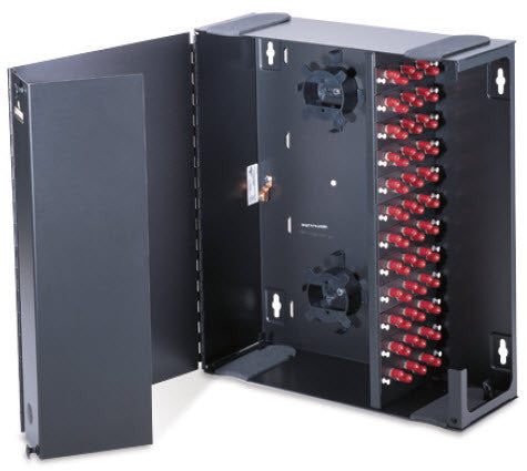 72 Port Wall Mount Holds (6) Splice Trays, Holds (12) OPT-X Adapter Plate
