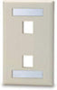 2 port Single Gang Keystone Faceplate w/ Labeling Windows, Mfr SIGNAMAX